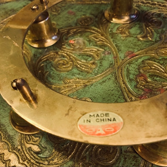 5point brass candle holder authentic antique witch - Picture 6 of 6